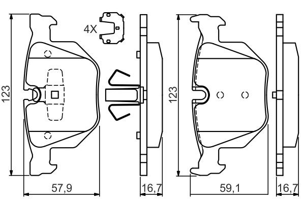 BOSCH Bremsbelagsatz, Scheibenbremse