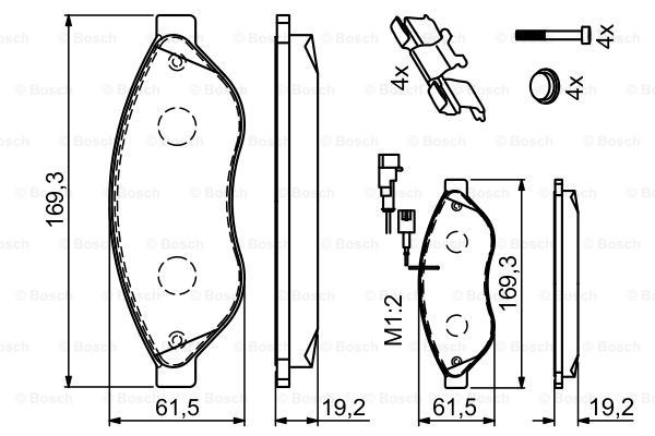 BOSCH Bremsbelagsatz, Scheibenbremse