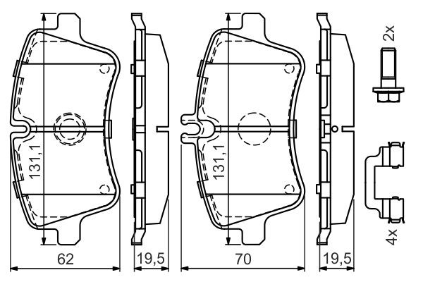 BOSCH Bremsbelagsatz, Scheibenbremse