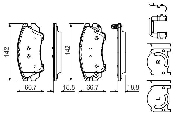 BOSCH Bremsbelagsatz, Scheibenbremse