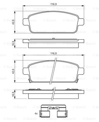 BOSCH Bremsbelagsatz, Scheibenbremse