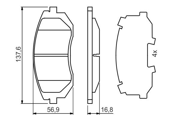 BOSCH Bremsbelagsatz, Scheibenbremse