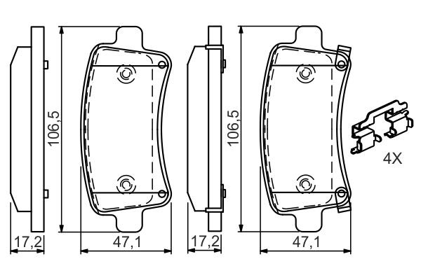 BOSCH Bremsbelagsatz, Scheibenbremse