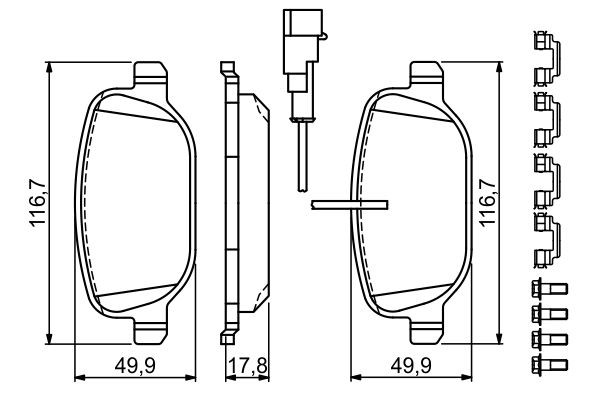 BOSCH Bremsbelagsatz, Scheibenbremse