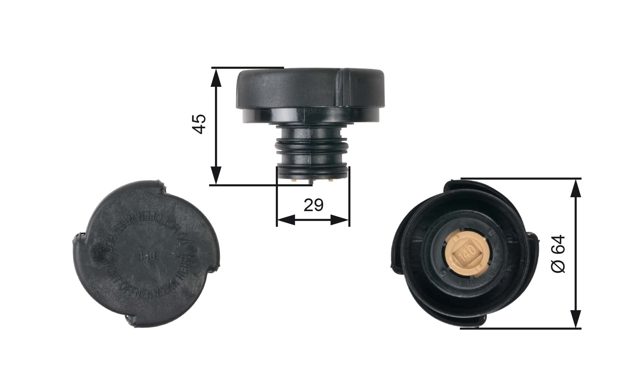 GATES Verschlussdeckel, Kühlmittelbehälter