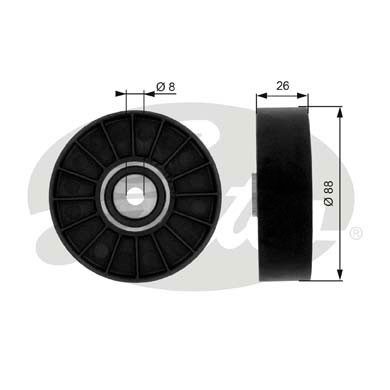 GATES Umlenk-/Führungsrolle, Keilrippenriemen