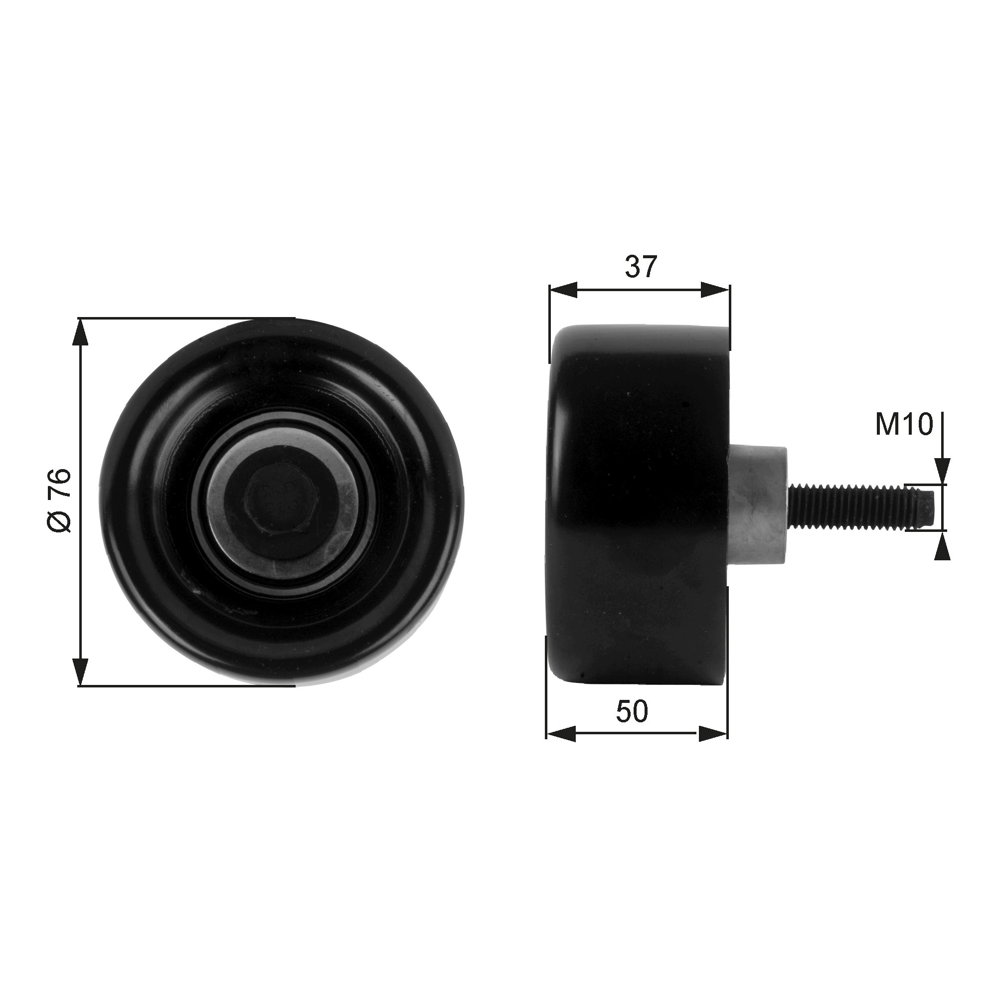 GATES Umlenk-/Führungsrolle, Keilrippenriemen