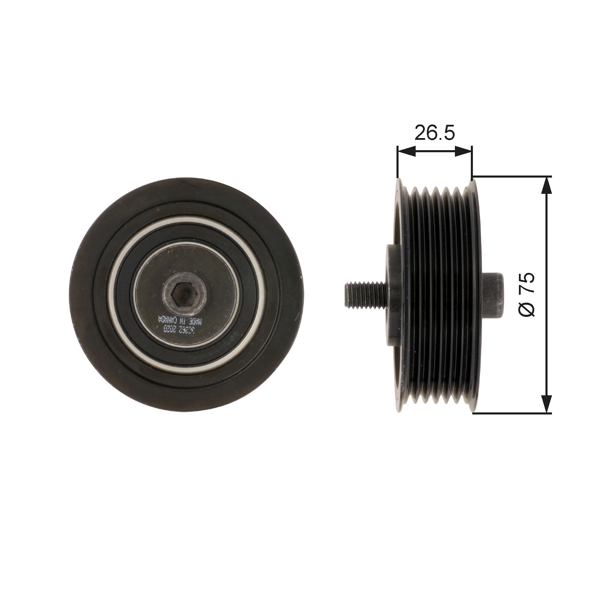 GATES Umlenk-/Führungsrolle, Keilrippenriemen