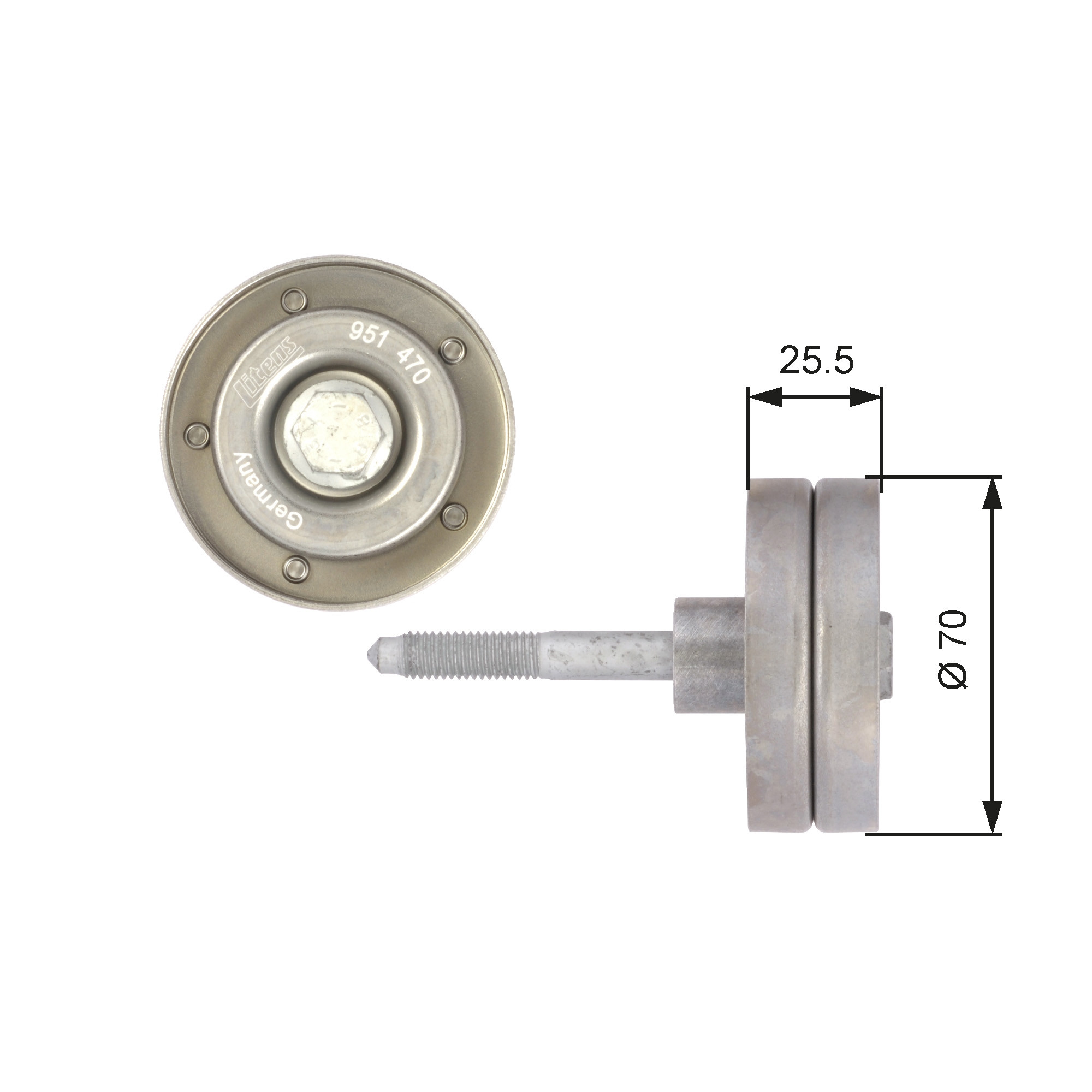 GATES Umlenk-/Führungsrolle, Keilrippenriemen