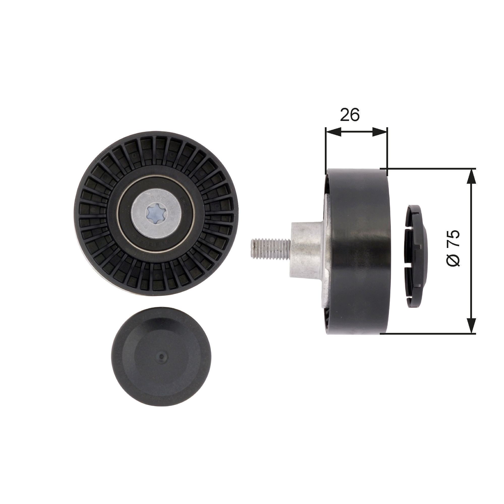 GATES Umlenk-/Führungsrolle, Keilrippenriemen