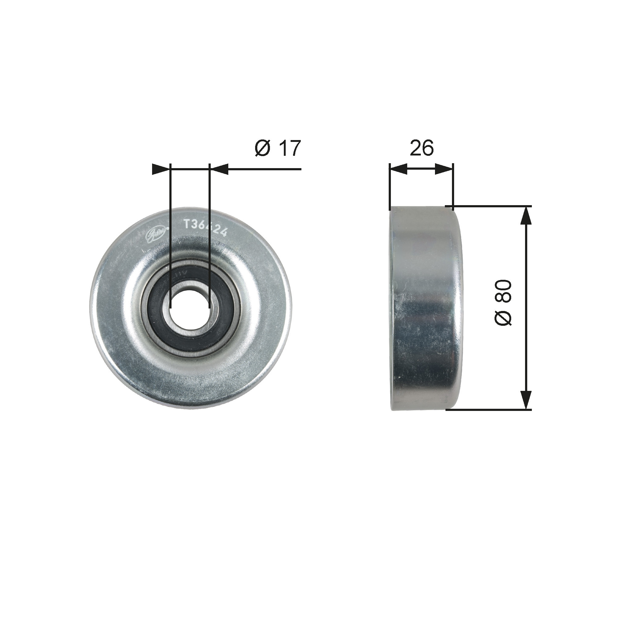 GATES Umlenk-/Führungsrolle, Keilrippenriemen