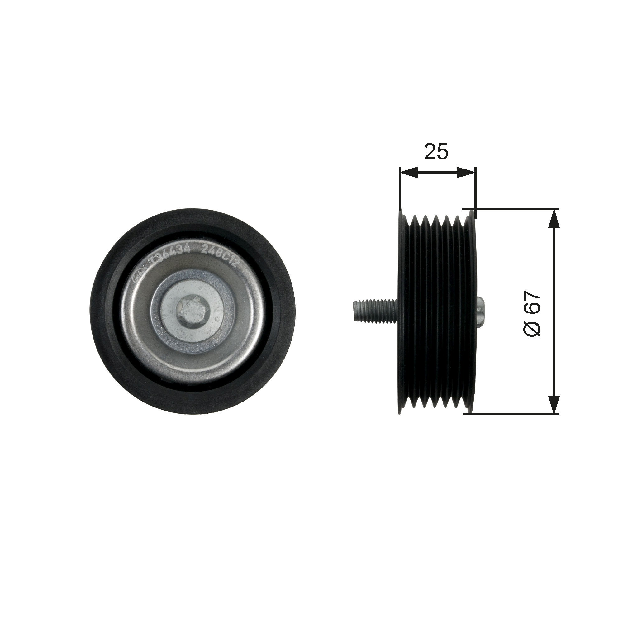 GATES Umlenk-/Führungsrolle, Keilrippenriemen