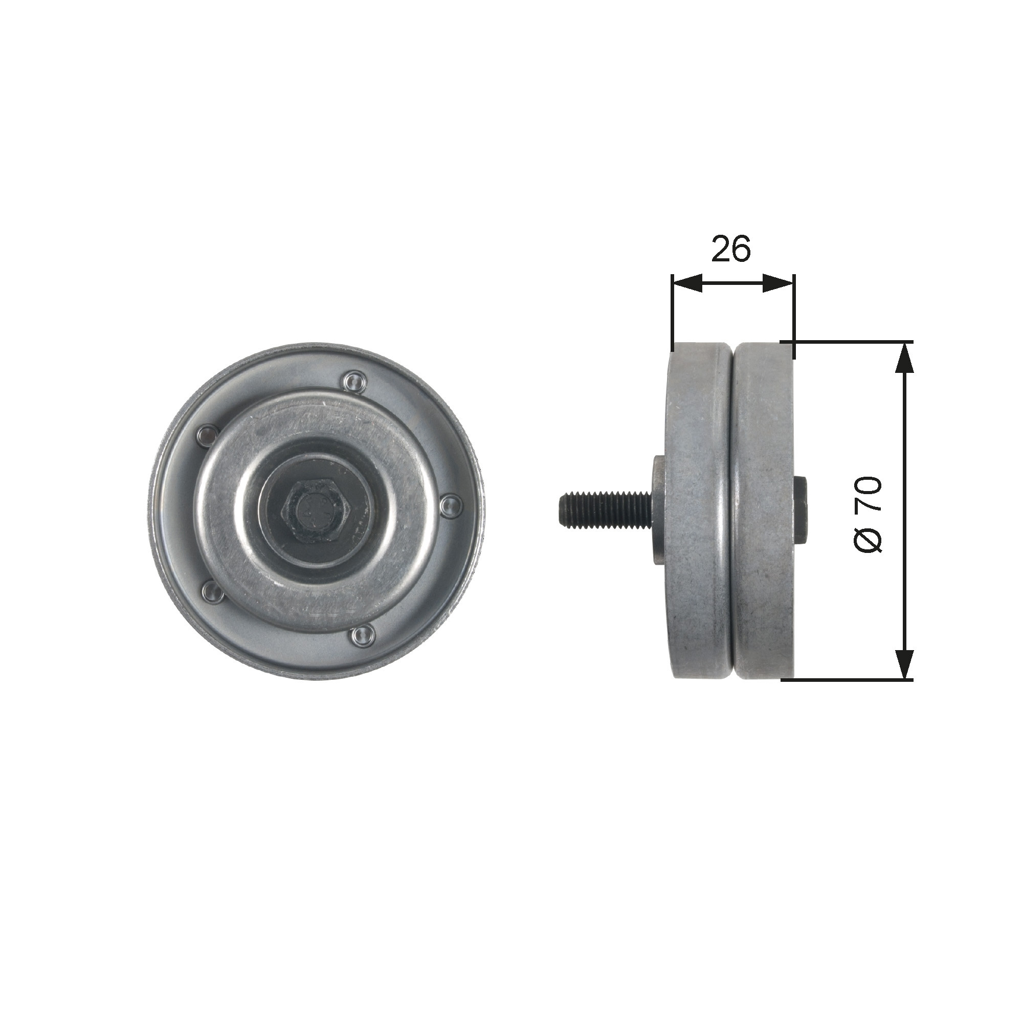 GATES Umlenk-/Führungsrolle, Keilrippenriemen