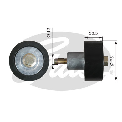 GATES Umlenk-/Führungsrolle, Keilrippenriemen