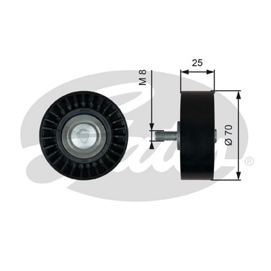 GATES Umlenk-/Führungsrolle, Keilrippenriemen