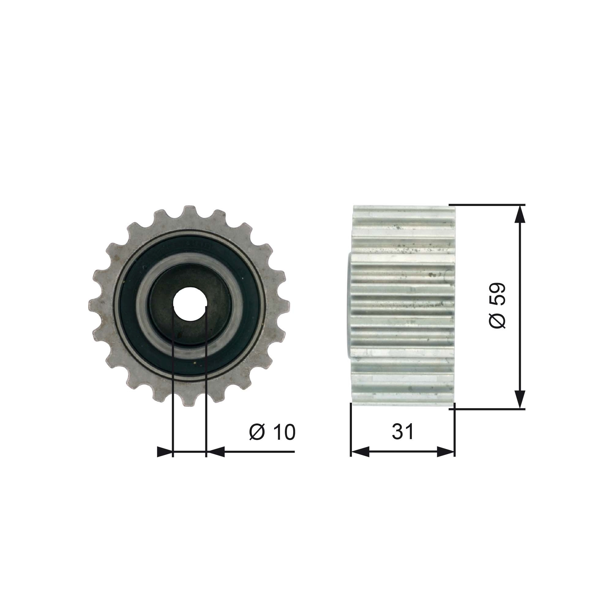 GATES Umlenk-/Führungsrolle, Zahnriemen
