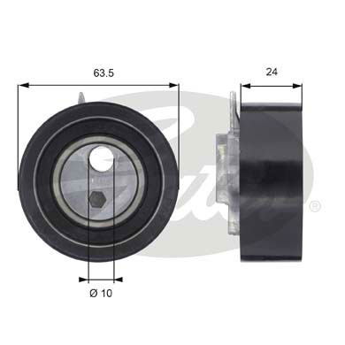 GATES Umlenk-/Führungsrolle, Zahnriemen