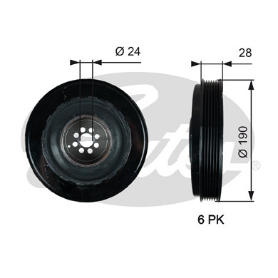 GATES Riemenscheibe, Kurbelwelle
