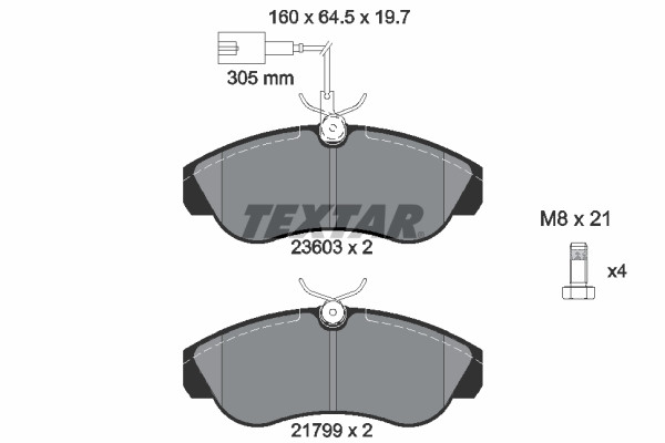 TEXTAR Bremsbelagsatz, Scheibenbremse