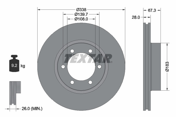 TEXTAR Bremsscheibe
