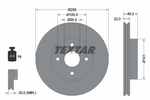 TEXTAR Bremsscheibe