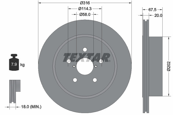 TEXTAR Bremsscheibe