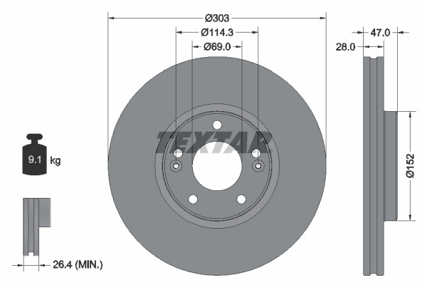 TEXTAR Bremsscheibe