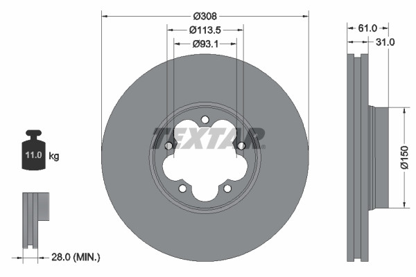 TEXTAR Bremsscheibe