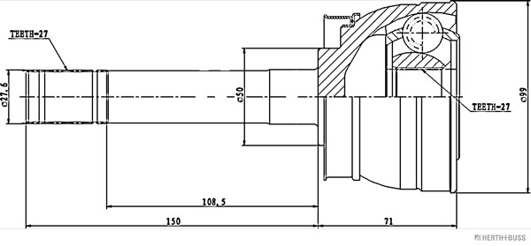HERTH+BUSS JAKOPARTS Gelenksatz, Antriebswelle