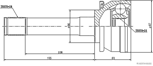 HERTH+BUSS JAKOPARTS Gelenksatz, Antriebswelle