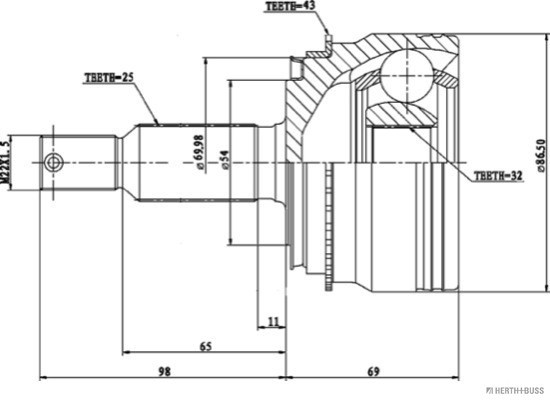 HERTH+BUSS JAKOPARTS Gelenksatz, Antriebswelle