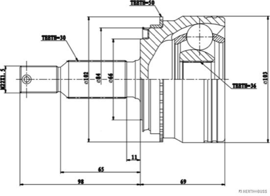 HERTH+BUSS JAKOPARTS Gelenksatz, Antriebswelle