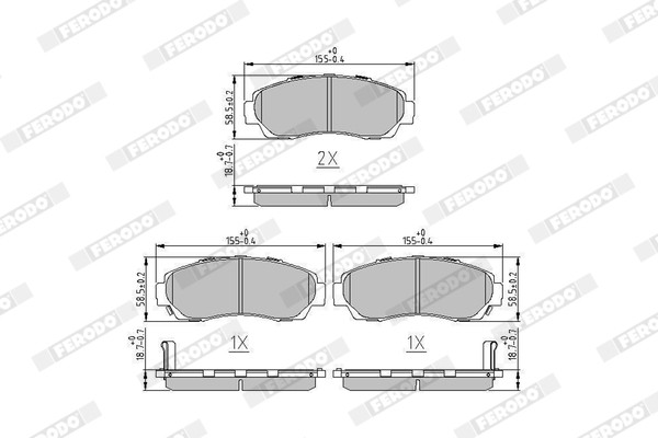 FERODO Bremsbelagsatz, Scheibenbremse