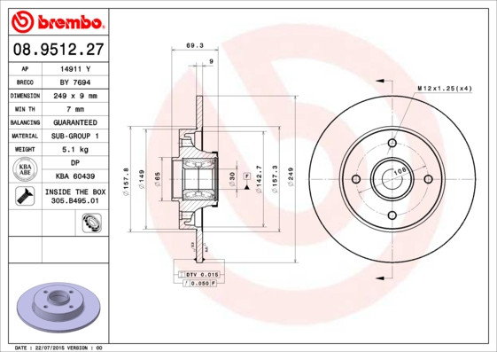 BREMBO Bremsscheibe BREMBO Bremsscheibe