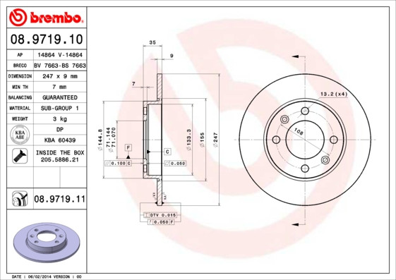 BREMBO Bremsscheibe BREMBO Bremsscheibe