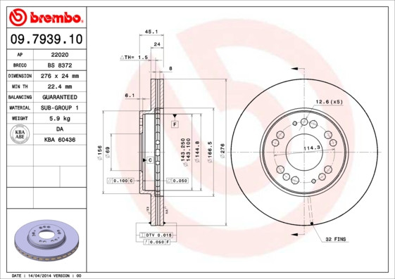 BREMBO Bremsscheibe