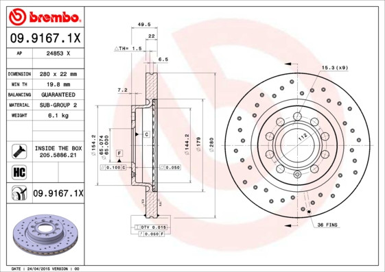BREMBO Bremsscheibe BREMBO Bremsscheibe