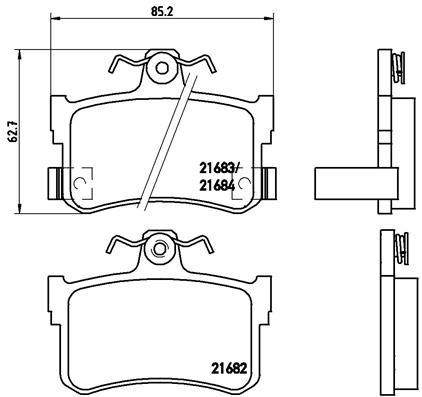 BREMBO Bremsbelagsatz, Scheibenbremse