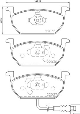 BREMBO Bremsbelagsatz, Scheibenbremse