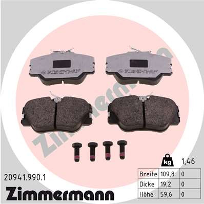 ZIMMERMANN Bremsbelagsatz, Scheibenbremse