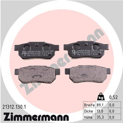 ZIMMERMANN Bremsbelagsatz, Scheibenbremse