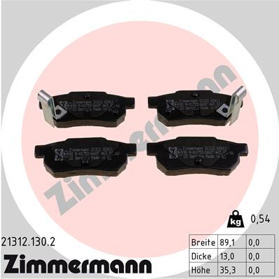 ZIMMERMANN Bremsbelagsatz, Scheibenbremse