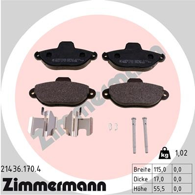 ZIMMERMANN Bremsbelagsatz, Scheibenbremse