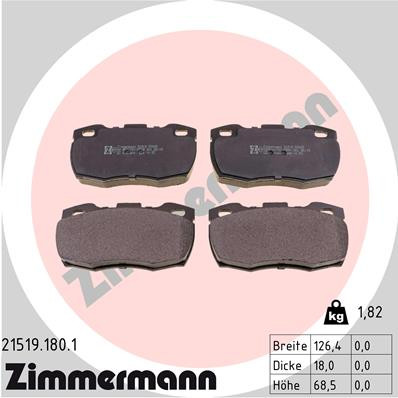 ZIMMERMANN Bremsbelagsatz, Scheibenbremse