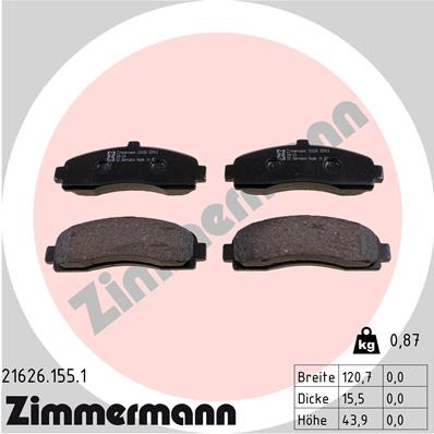ZIMMERMANN Bremsbelagsatz, Scheibenbremse
