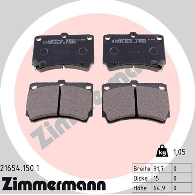 ZIMMERMANN Bremsbelagsatz, Scheibenbremse