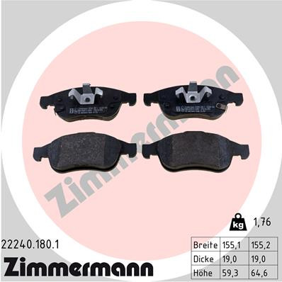 ZIMMERMANN Bremsbelagsatz, Scheibenbremse
