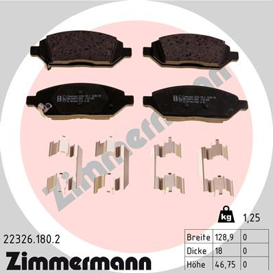 ZIMMERMANN Bremsbelagsatz, Scheibenbremse