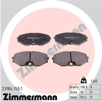 ZIMMERMANN Bremsbelagsatz, Scheibenbremse