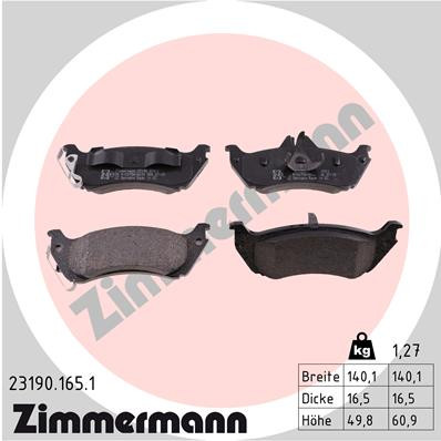 ZIMMERMANN Bremsbelagsatz, Scheibenbremse